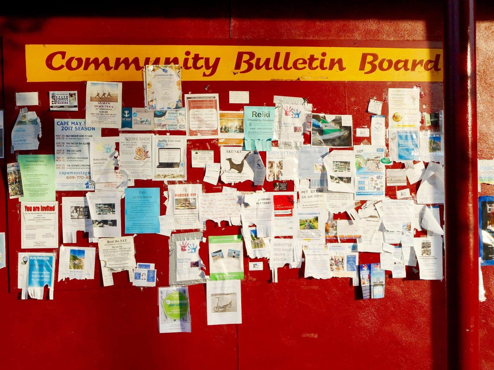 A community calendar template used to plan local events